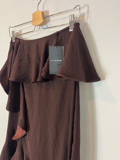 SFERA. Flowing brown midi skirt. TS