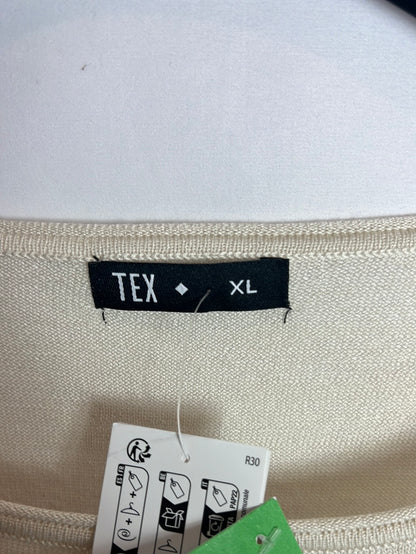 TEX. Jersey fino beige rayas. T L