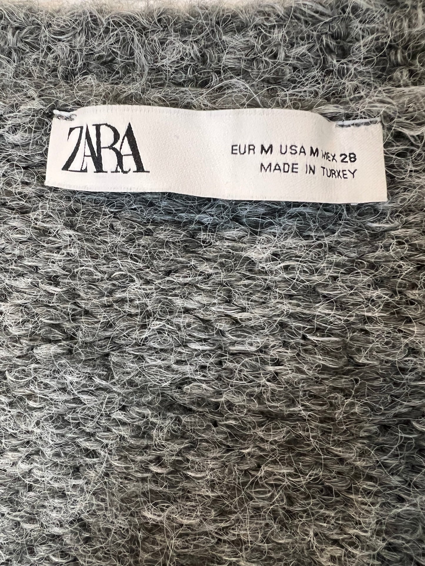 ZARA. Heather gray cardigan with pockets. TM