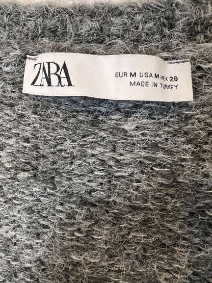 ZARA. Heather gray cardigan with pockets. TM