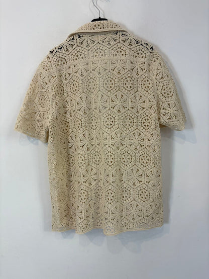 Chaqueta croché en beige
