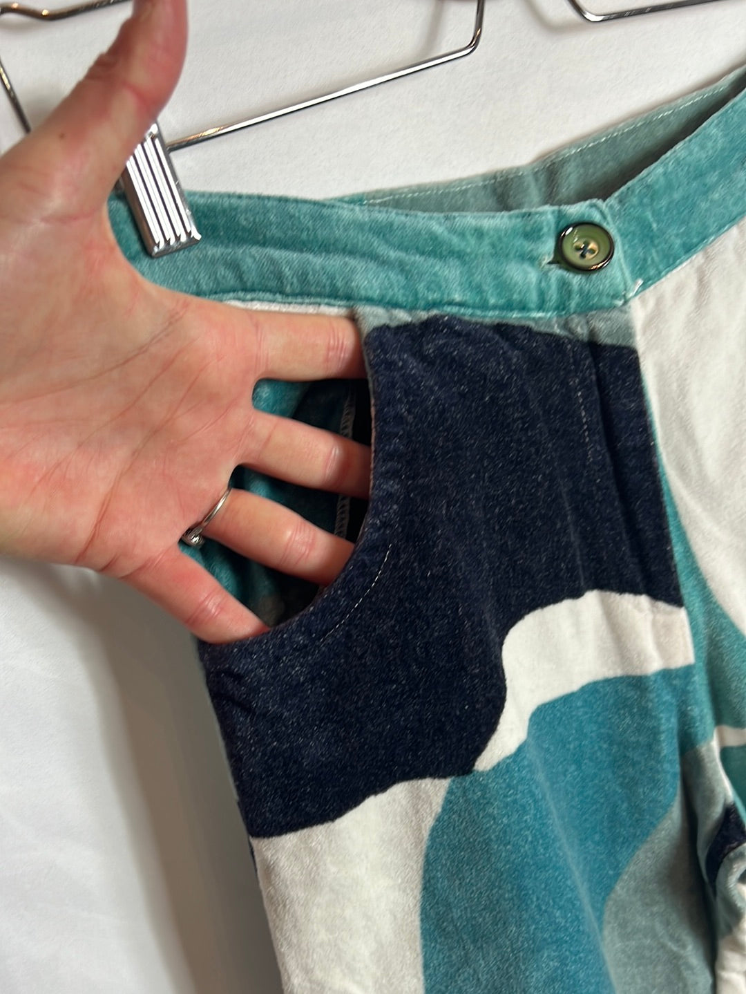 MARÍADELAORDEN. Pantalón textura terciopelo estampado. T XS