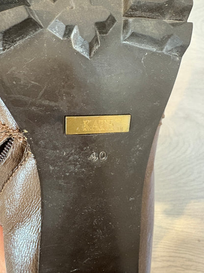 KATE. Botas altas marrón  piel. T 40