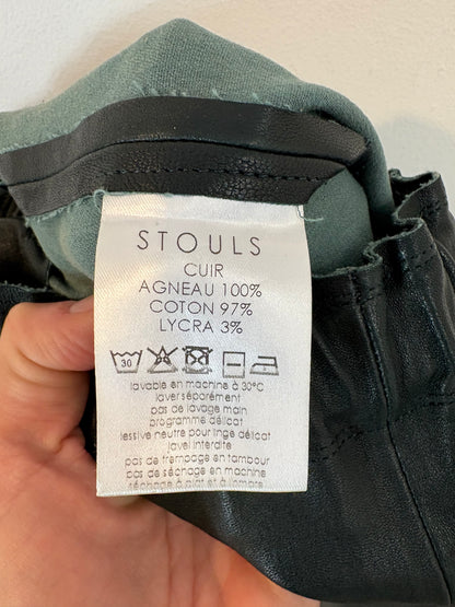 STOULS. Leggins piel verde. T XS (S)