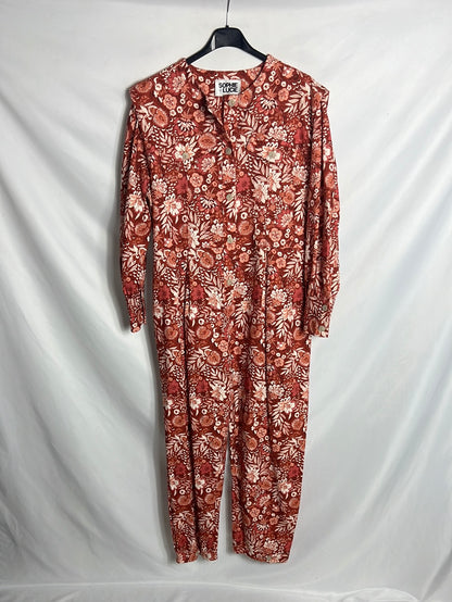 SOPHIE&amp;LUCIE. Floral denim jumpsuit. Size 38