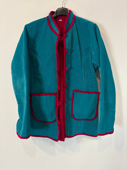OTRAS. Chaqueta textura terciopelo bicolor. T M