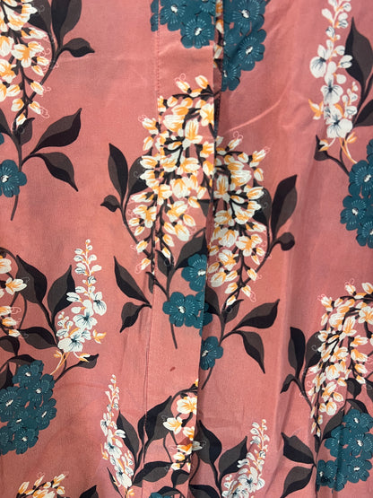 MASSIMO DUTTI. Blusa flores seda T.42