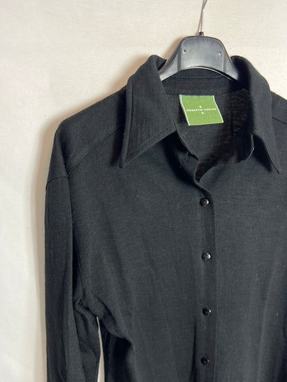 ROBERTO VERINO. Camisa negra lana. T 38