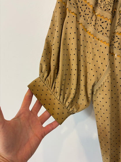 LOEWE. Leather top with neckline detail. Size 36