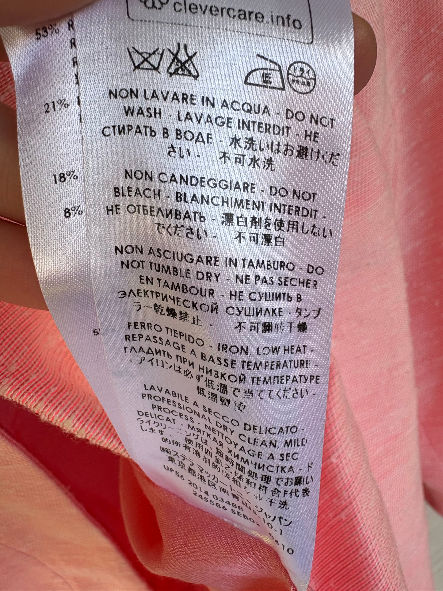 STELLA Mc CARTNEY. Americana rosa jaspeada seda