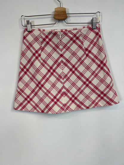 ZARA. Falda corta cuadros T.s