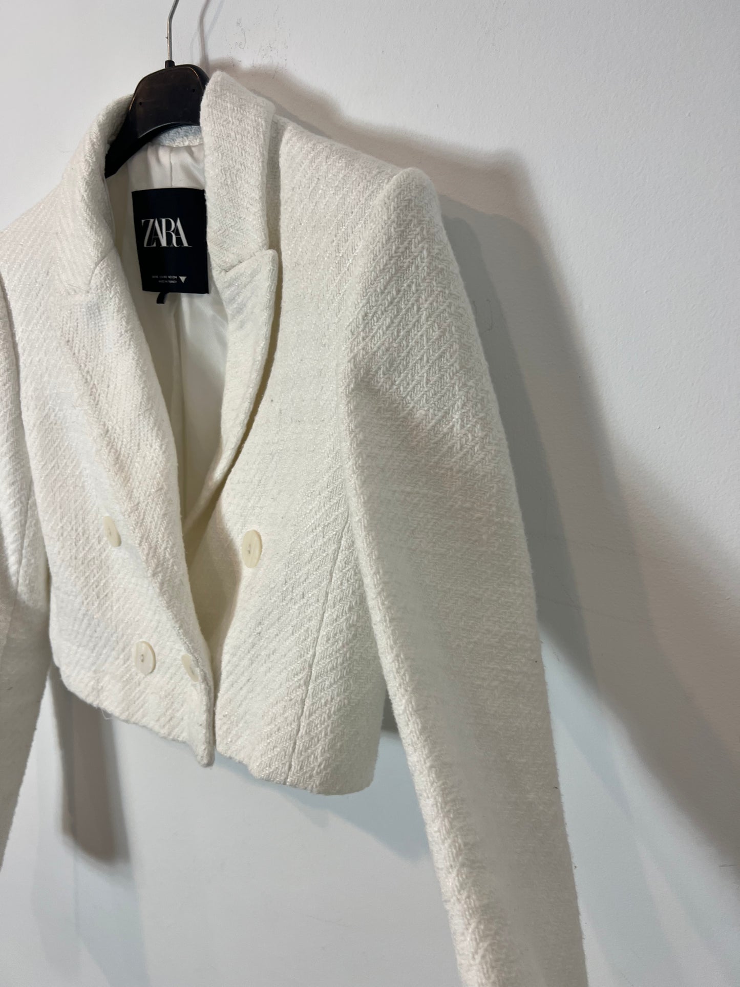 ZARA. Chaqueta corta tweed T.xs