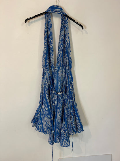 ZARA. Short blue halterneck dress Ts