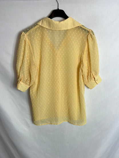 BIMANI. Blusa amarilla plumeti T.m