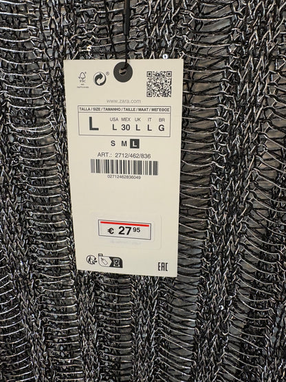 ZARA. Top calado hilos metalizados