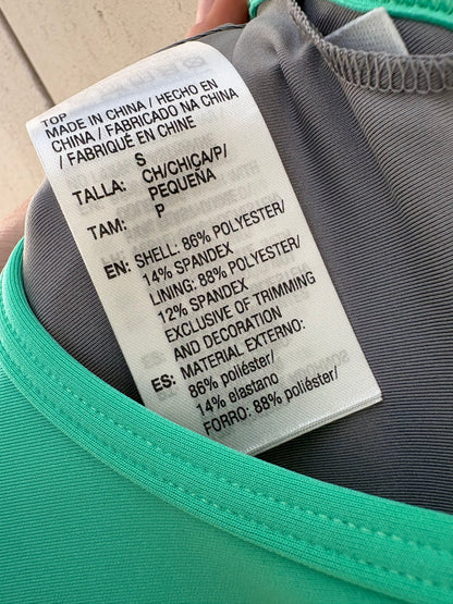 ADIDAS x STELLA McCARTNEY. Conjunto verde top y malla corta. T S