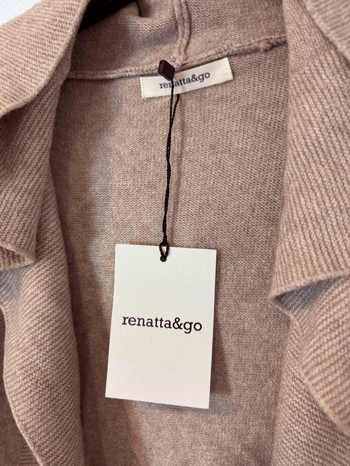RENATTA&GO. Chaleco punto beige capucha