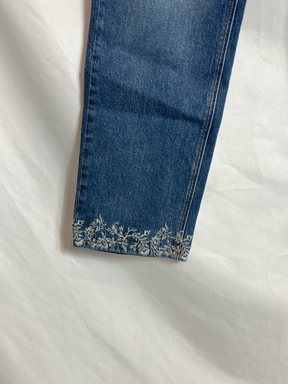 OTHERS. Straight-leg denim trousers with embroidered details. Size 34