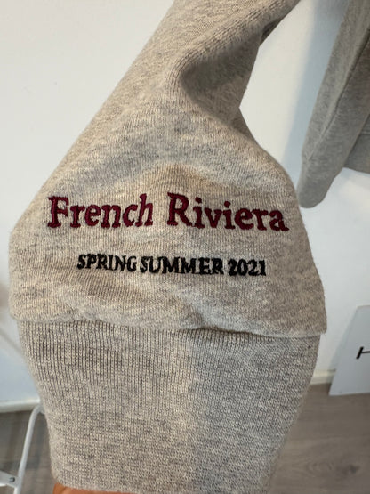 MINT&ROSE. Sudadera gris letras burdeos