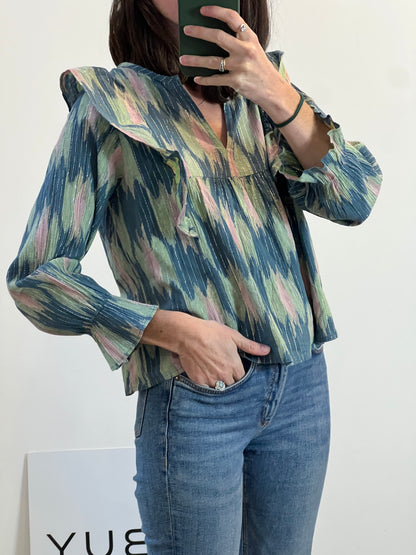 NÍCOLI. Blusa estampada hilos