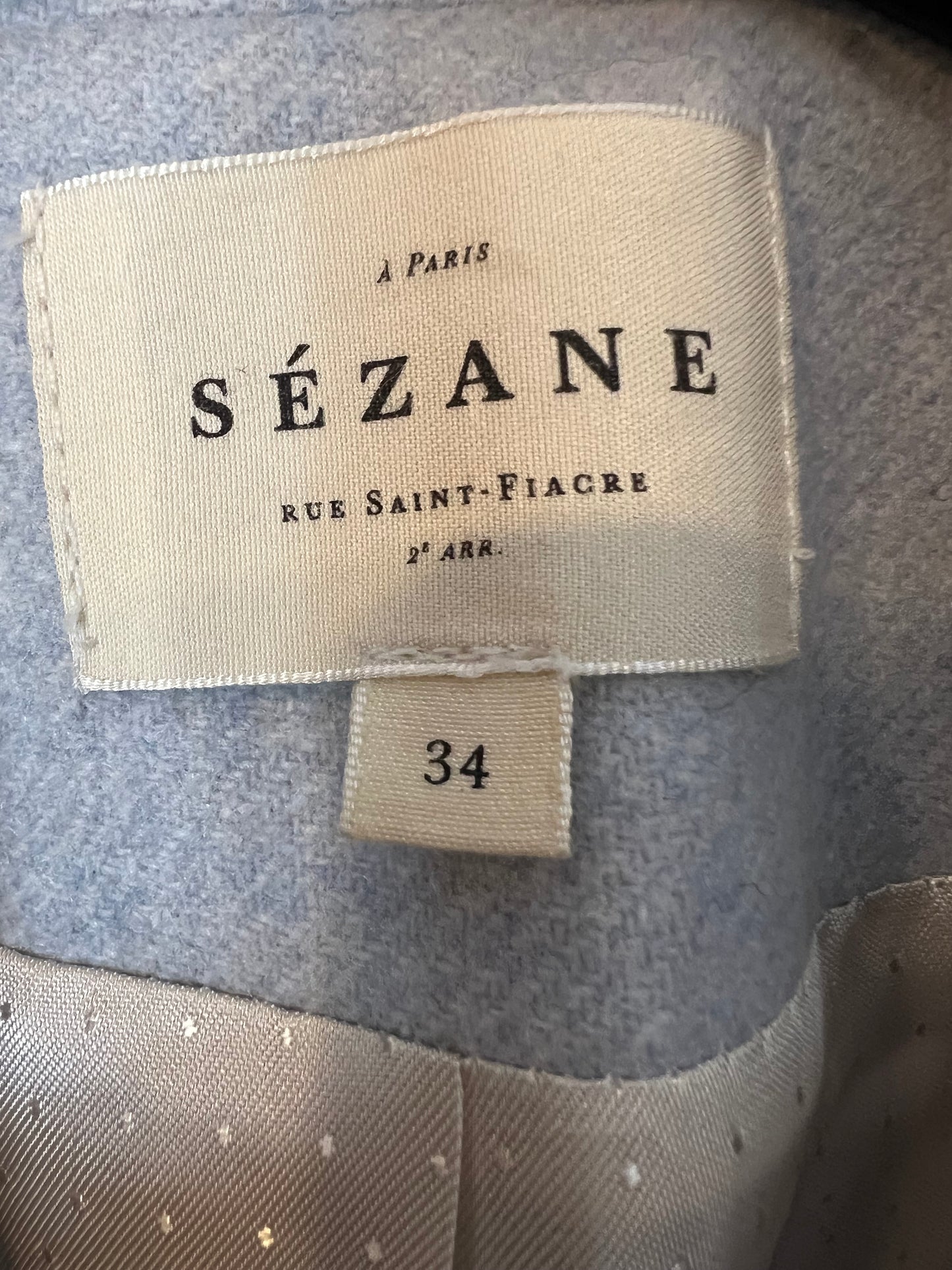 SÉZANE. Light blue wool blazer. Size 34