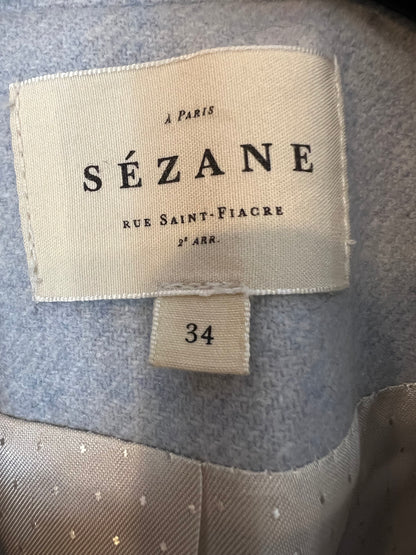 SÉZANE. Light blue wool blazer. Size 34