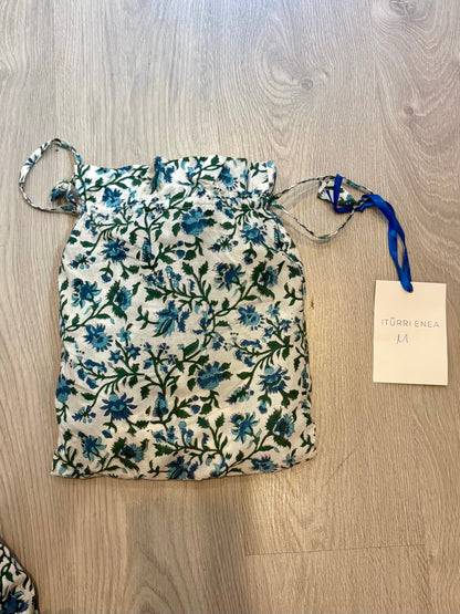 ITURRI ENEA. Conjunto pijamero flores azules y cuadros (varias tallas)