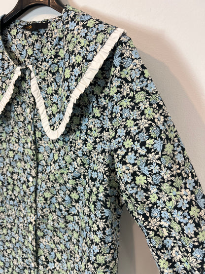 MAJE. Floral blouse with neck detail. Size 1 (XS)