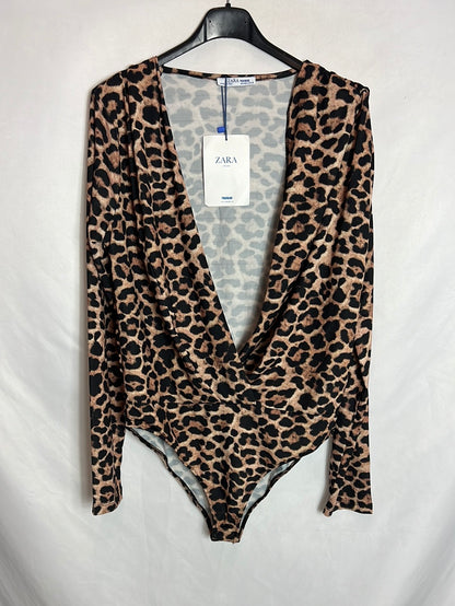 ZARA. Boby elástico animal print T.l