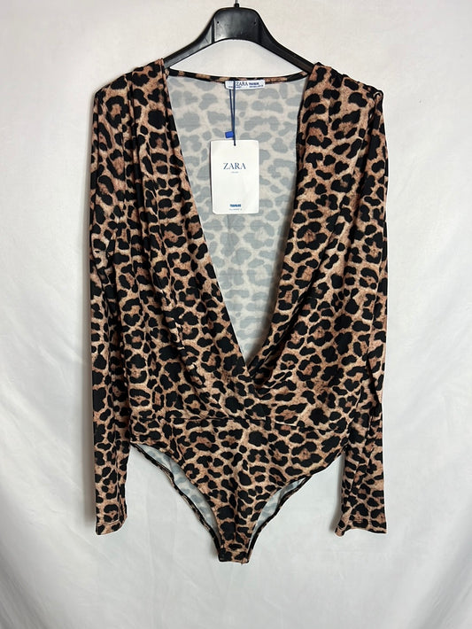 ZARA. Boby elástico animal print T.l