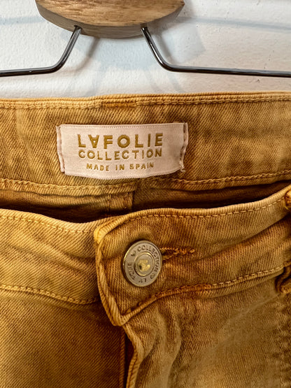 LAFOLIE COLLECTION. Pantalón ancho mostaza TU(34)