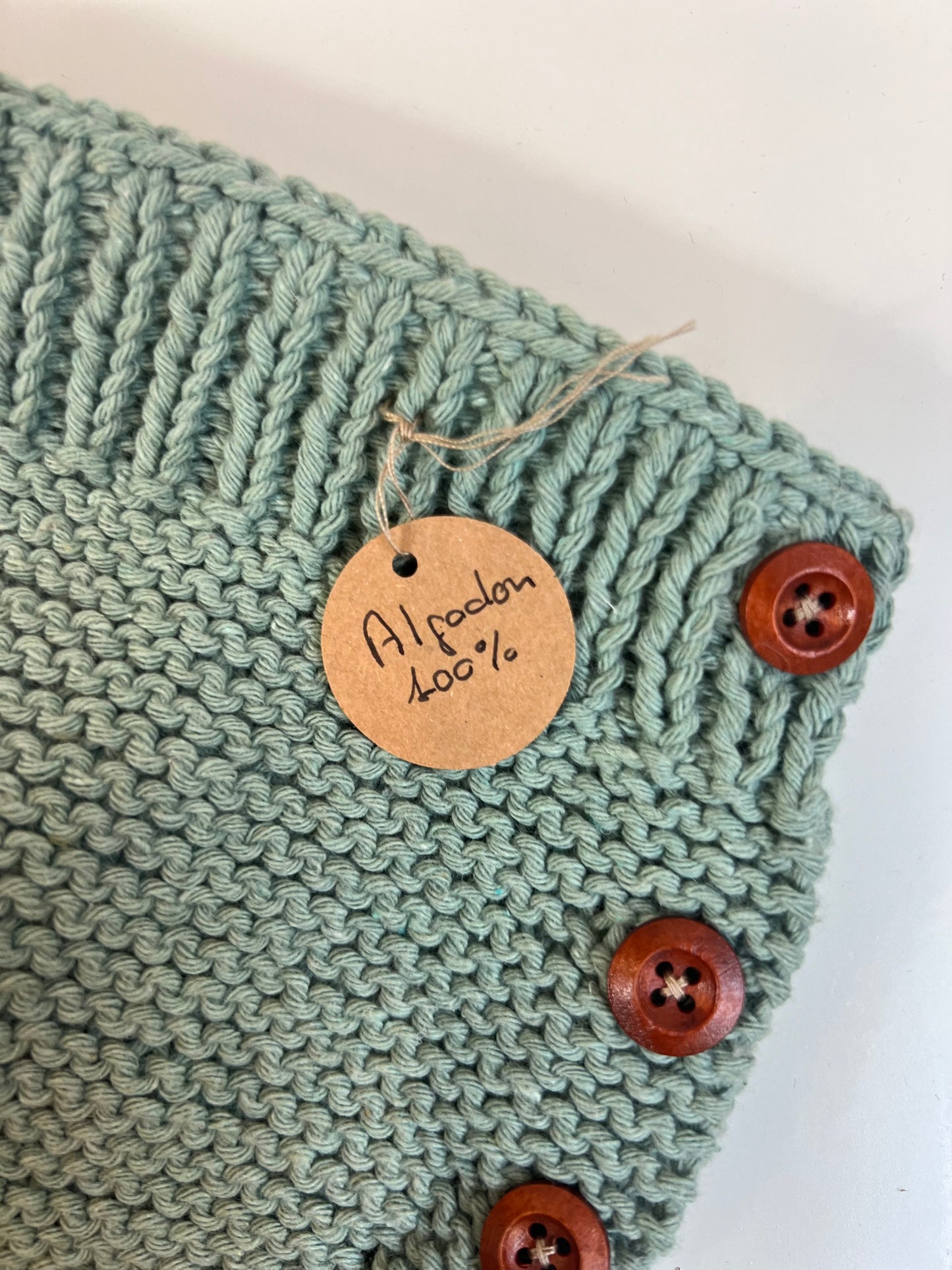 OTRAS. cubrepañal verde punto algodón T.3-6 meses