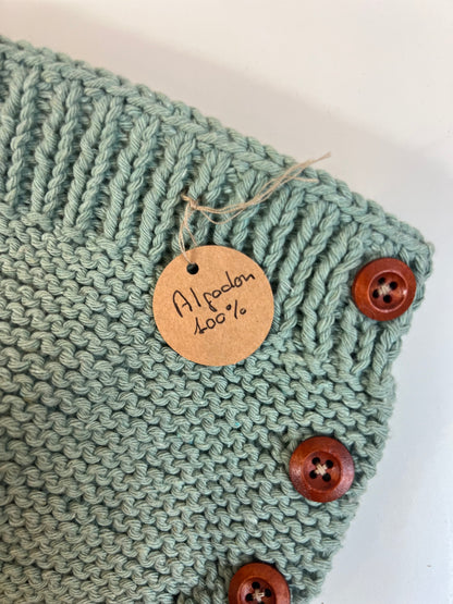 OTRAS. cubrepañal verde punto algodón T.3-6 meses