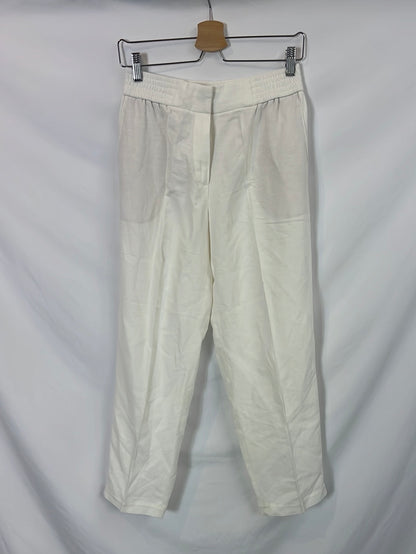 MASSIMO DUTTI. Pantalón blanco textura jaspeada. T 38