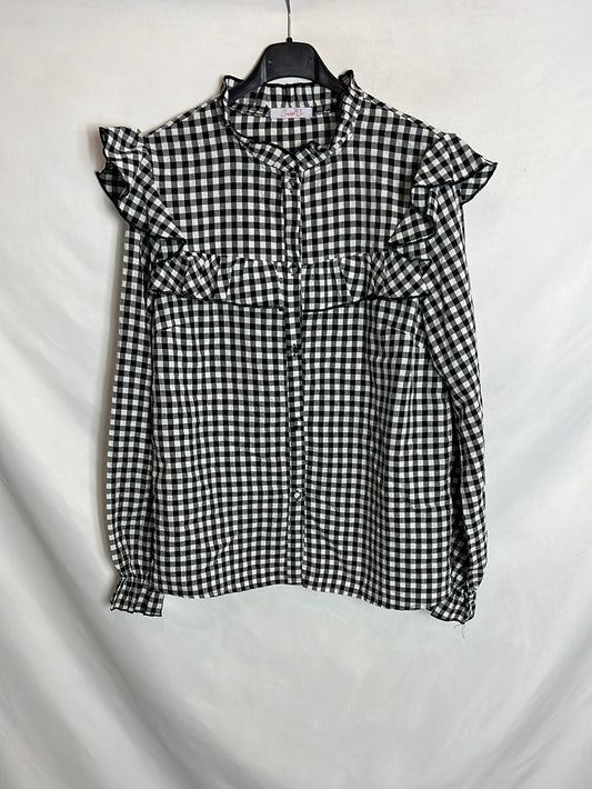 CARLOTA&CO . Blusa cuadros vichy volantes. T M