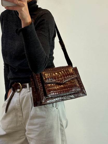 Bolso de hombro piel  marrón