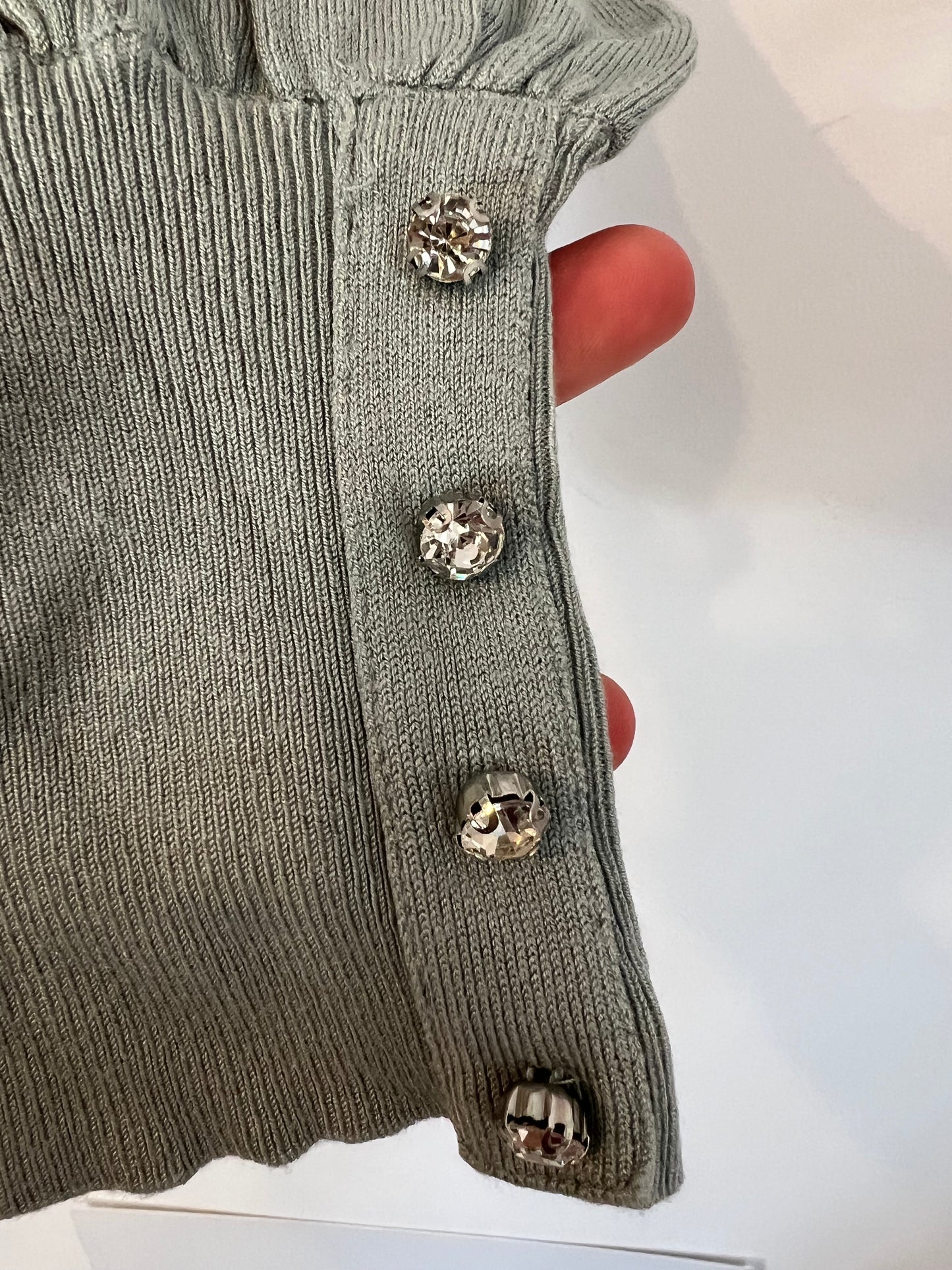 MANGO. Jersey cuello alto azul claro. T L (M)