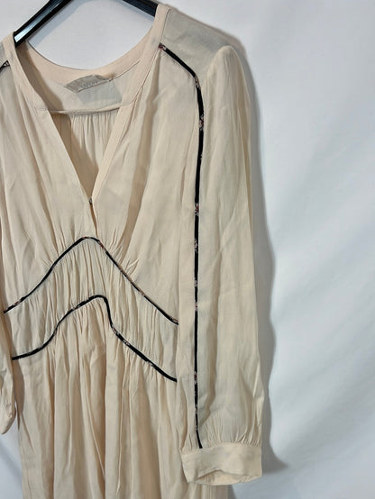 BA&SH. Vestido beige detalle T.1(S)
