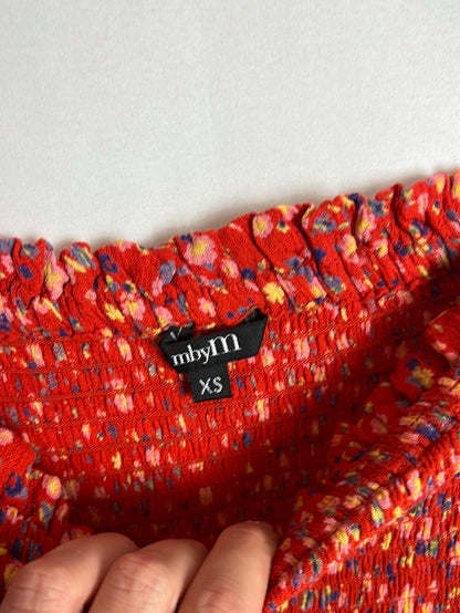 MBYM. Red honeycomb midi dress. S XS