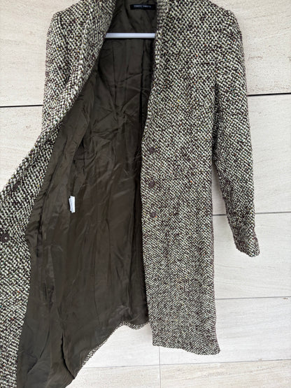 ROBERTO TORRETTA. Abrigo verde jaspeado lana