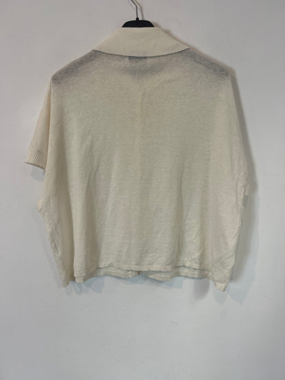 GUITARE. Top punto blanco abotonado. T M