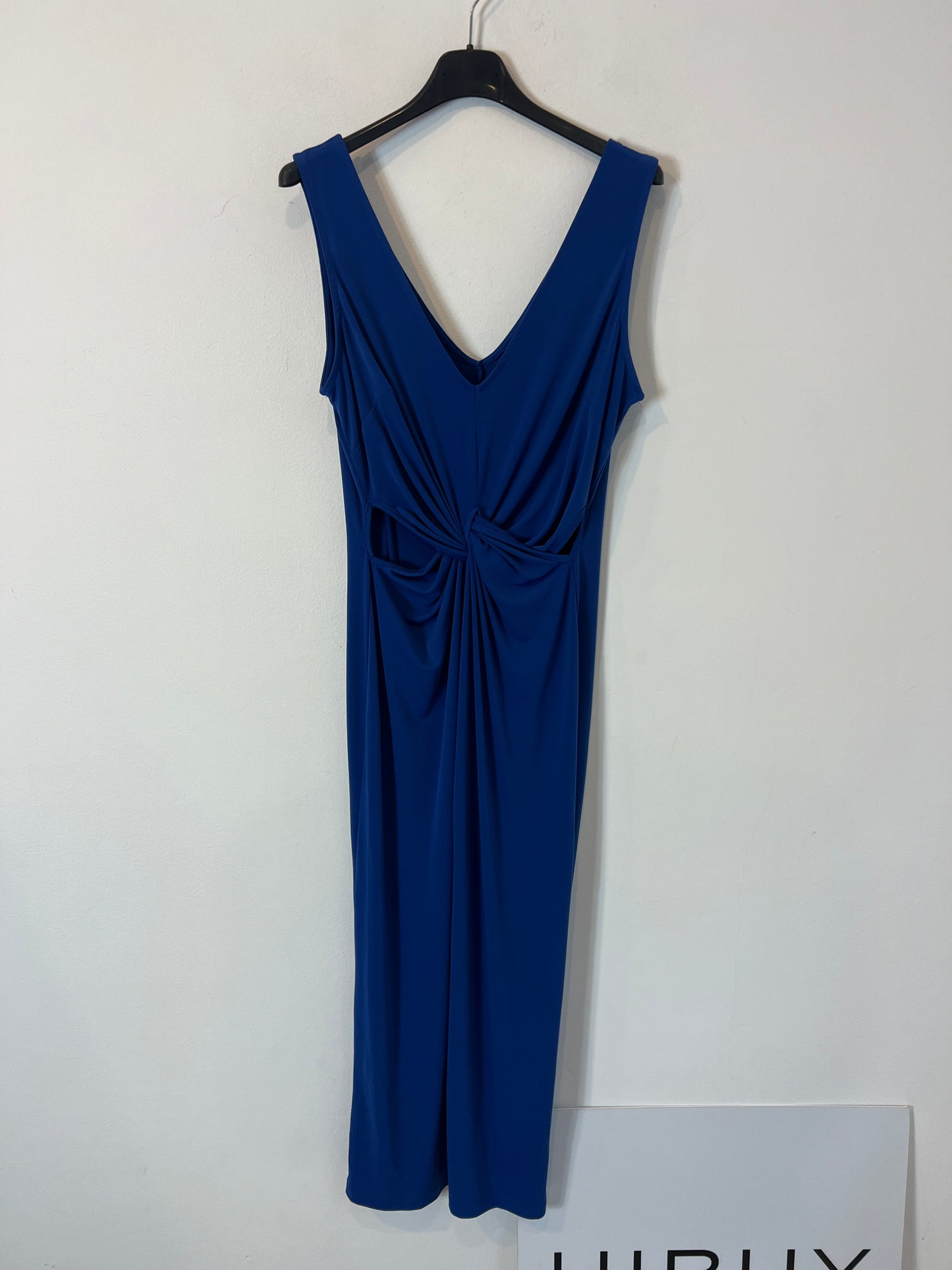GLAMOROUS. Vestido midi azul aberturas. T M