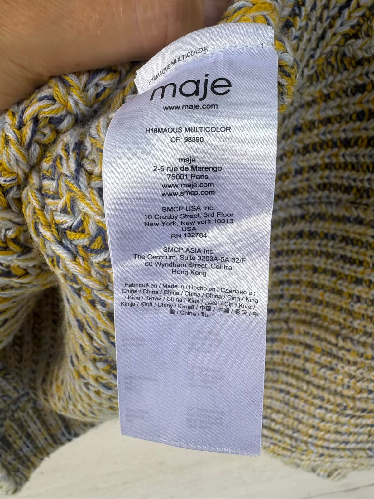 MAJE. Jersey jaspeado cuello redondo lana