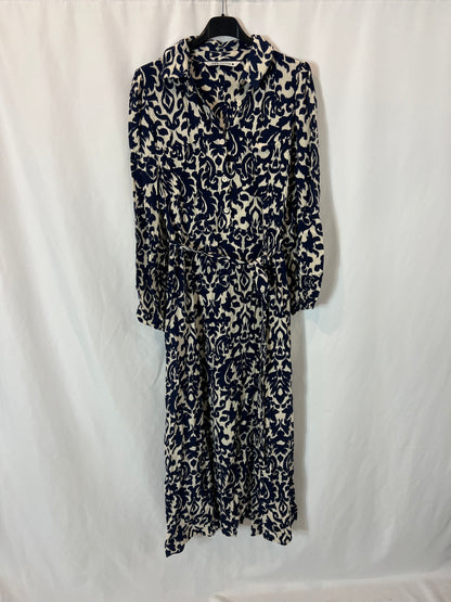 ZARA. Long blue print dress. Size XS