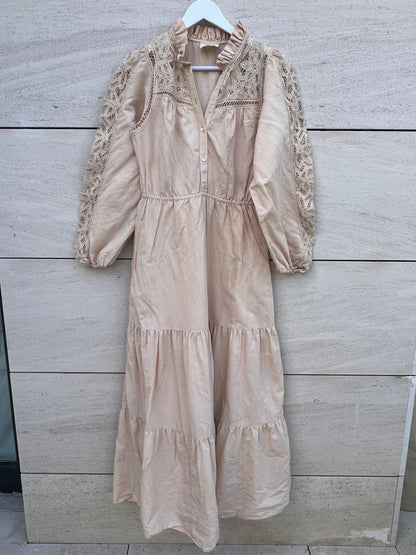 Beige long dress S.36