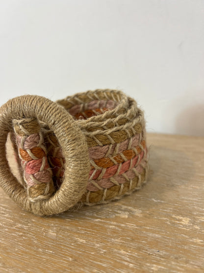 ZARA. Cinturón yute tonos pastel . T 80