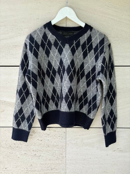 ZARA. Jersey azul rombos