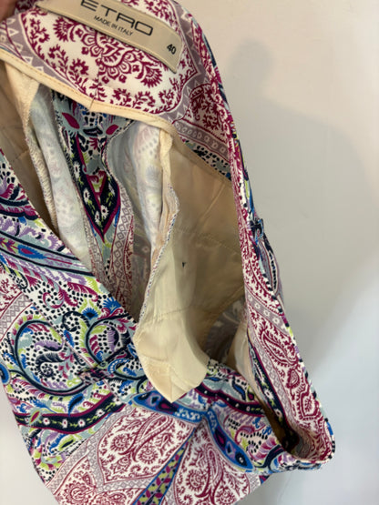 ETRO. Pantalón fluido pinzas estampado. T 36
