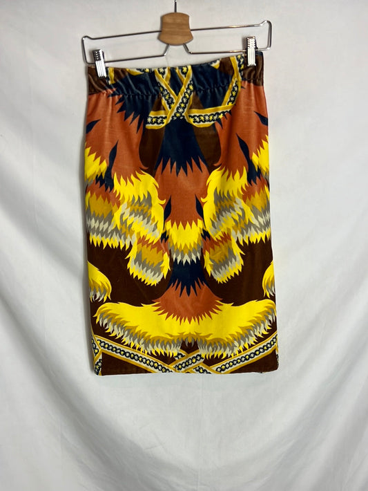 PATRIZIA CAMOZZI. Colorful velvet midi skirt. T 42(S)