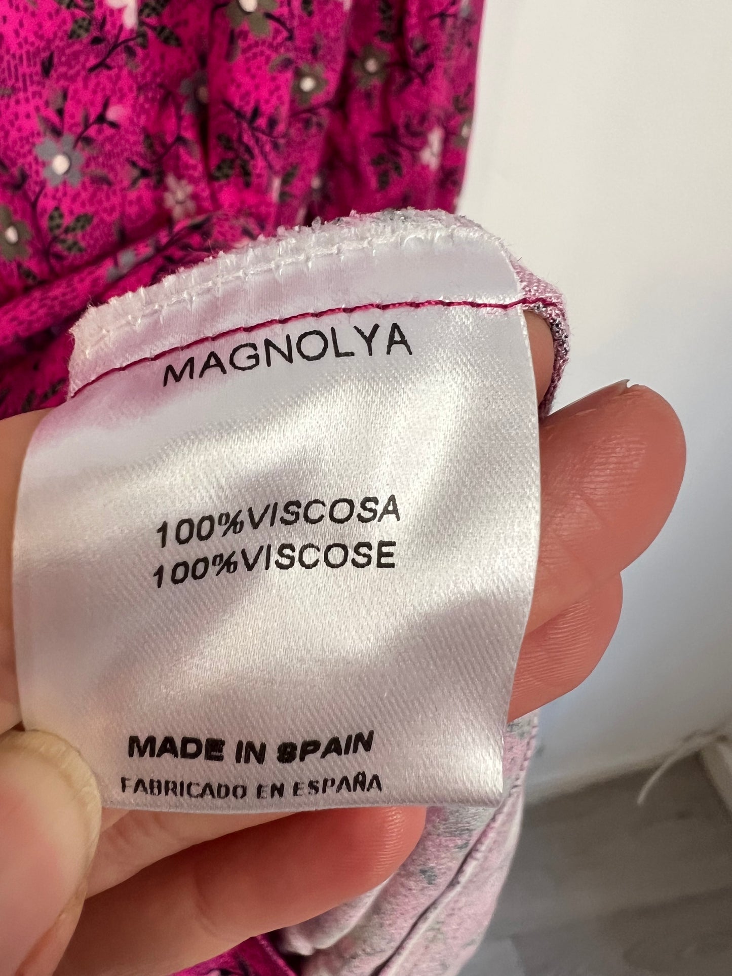 MAGNOLYA. Vestido rosa flores T.1(s)